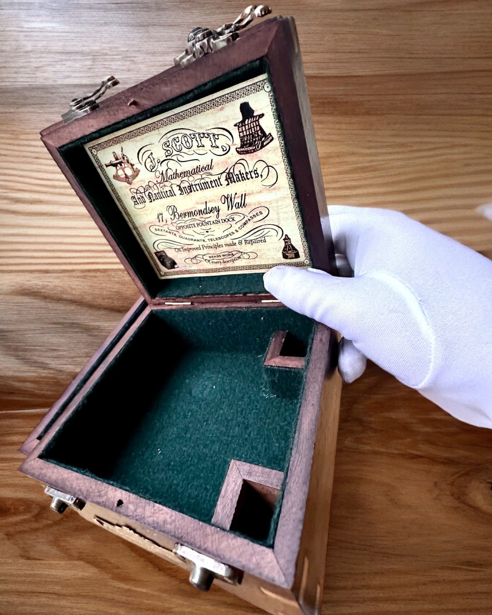 Gran Caja de Madera para Sextante premium "Mariner's Legacy" con Opción de Grabado