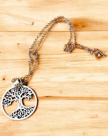 Collar "Árbol de la Vida" de Acero Inoxidable - personalización con grabado, 2 variantes de color