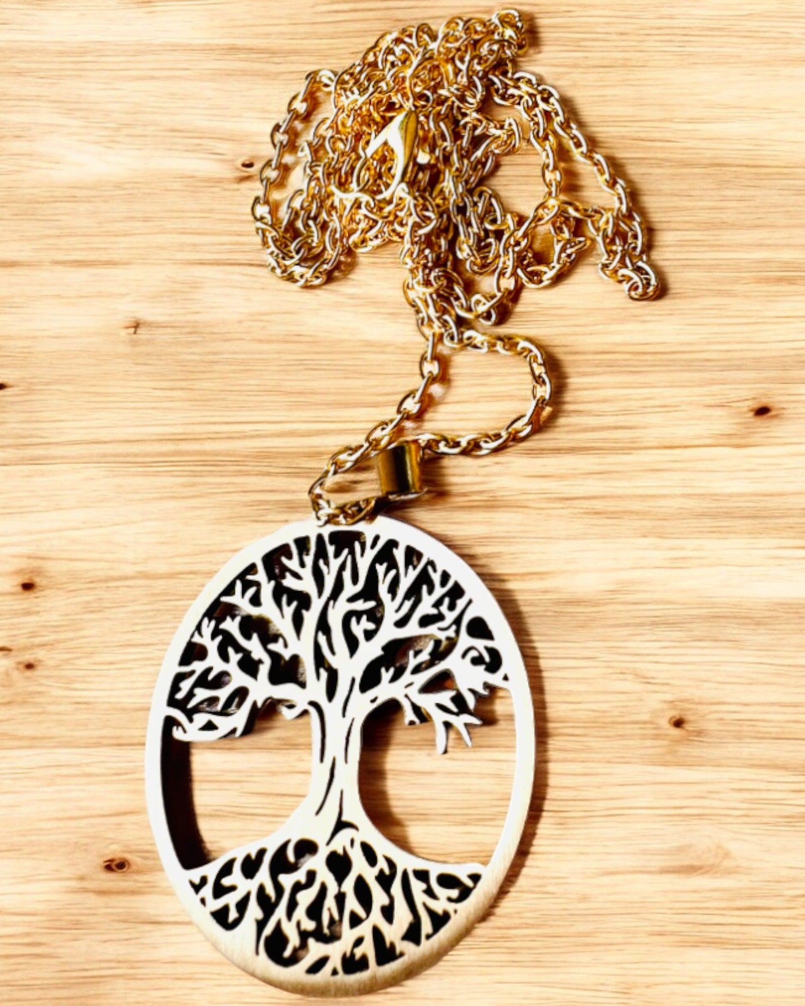 Collar "Árbol de la Vida" de Acero Inoxidable - personalización con grabado, 2 variantes de color