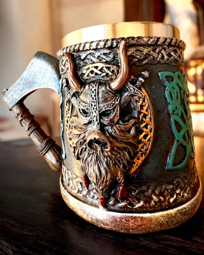 Taza vikinga Cuerno de Ragnar - con opción de grabado para regalo, 250 ml