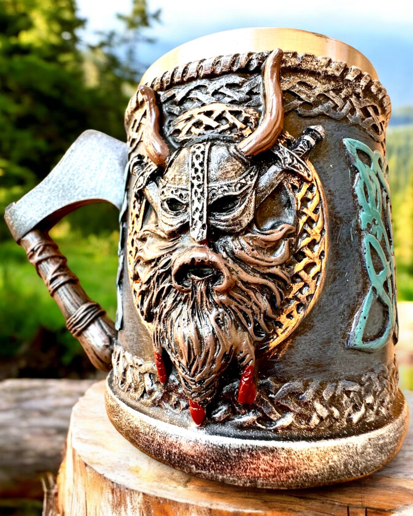 Taza vikinga Cuerno de Ragnar - con opción de grabado para regalo, 250 ml