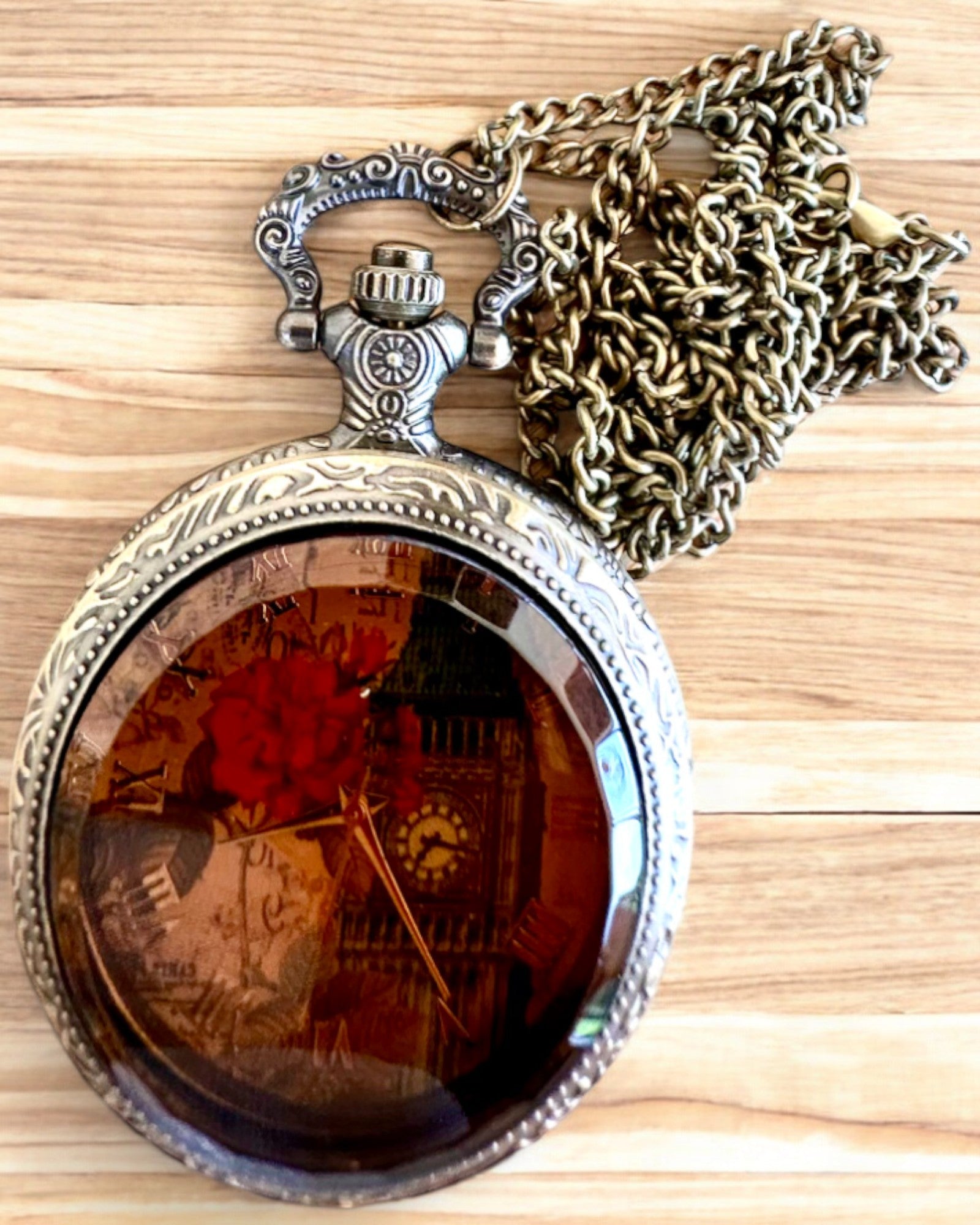 Reloj de bolsillo "Vintage Charm" personalización con grabado para regalo