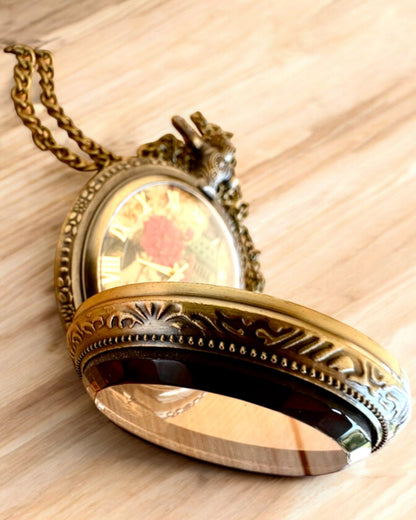 Reloj de bolsillo "Vintage Charm" personalización con grabado para regalo