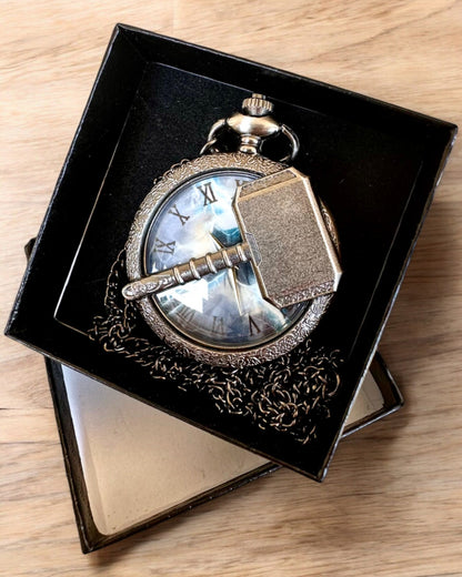 Martillo del Tiempo - Reloj de Bolsillo, posibilidad de personalizar con grabado para regalo