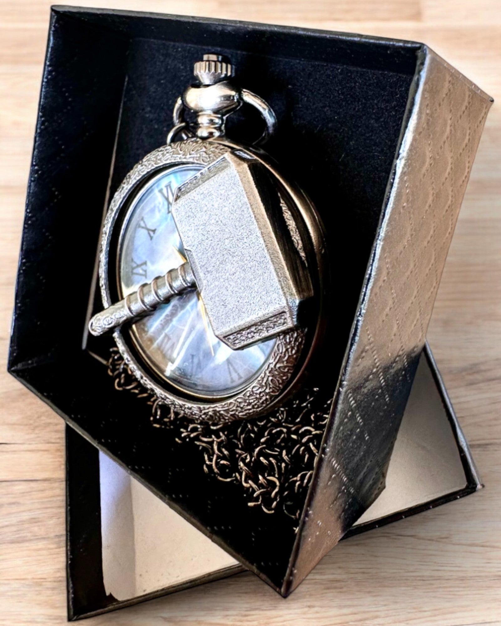 Martillo del Tiempo - Reloj de Bolsillo, posibilidad de personalizar con grabado para regalo