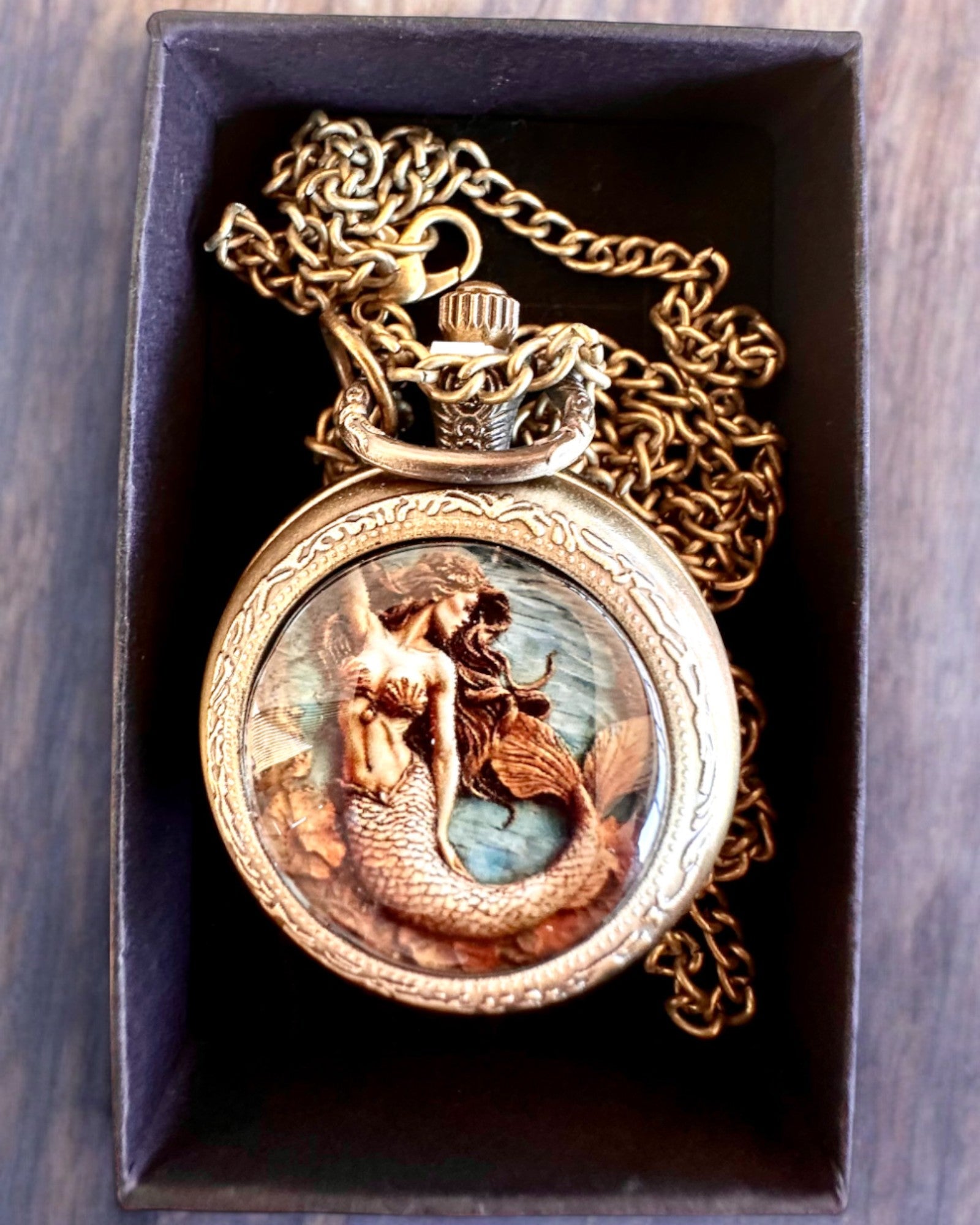 Reloj de bolsillo "Sirena de los secretos", posibilidad de personalización con grabado para regalo