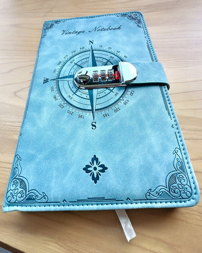 'Cuaderno Secreto A5 Vintage con bloqueo por código - Elige Tu Estilo, personalización con grabado para regalo'