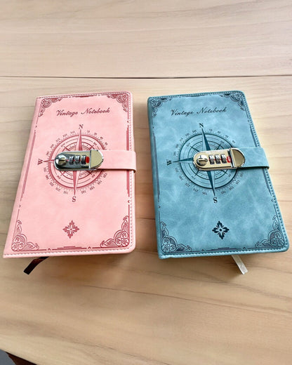 'Cuaderno Secreto A5 Vintage con bloqueo por código - Elige Tu Estilo, personalización con grabado para regalo'