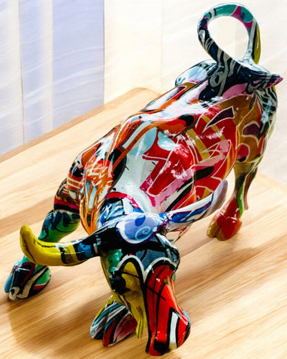 Escultura Toro Decorativo "BullArt" – Arte Único con Opción de Grabado - 4 variantes de color, para regalo personalizado