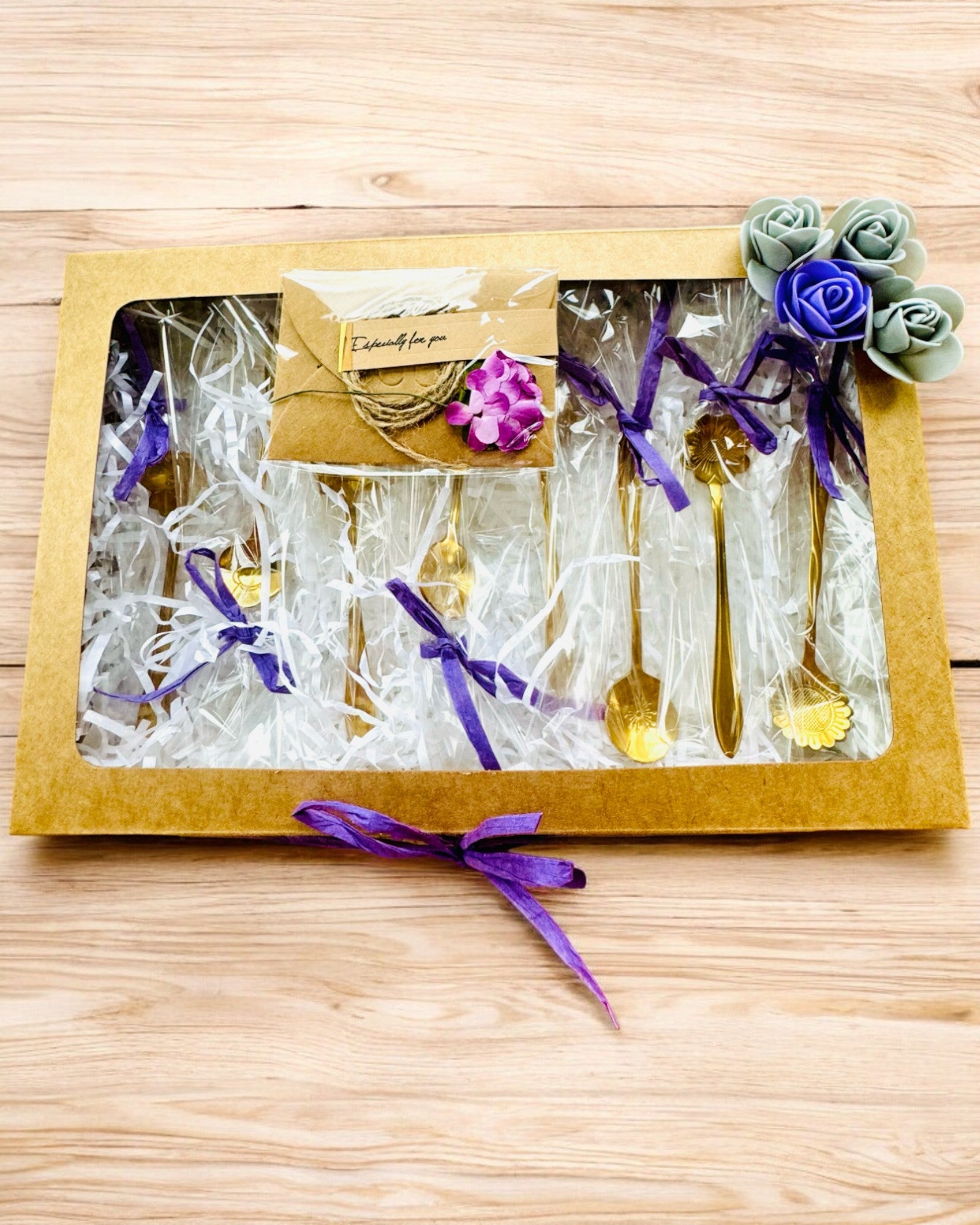 Juego de cucharitas "Rapsodia Floral" - personalización con grabado para regalo, 2 variantes para elegir