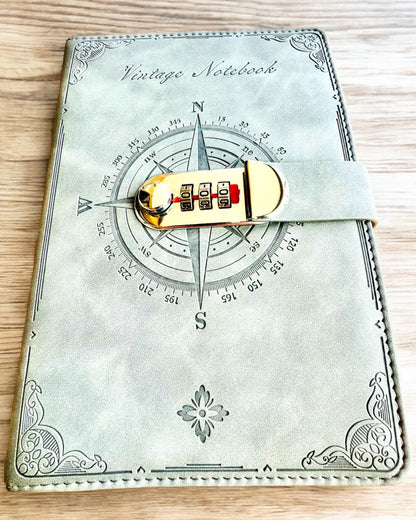 'Cuaderno Secreto A5 Vintage con bloqueo por código - Elige Tu Estilo, personalización con grabado para regalo'