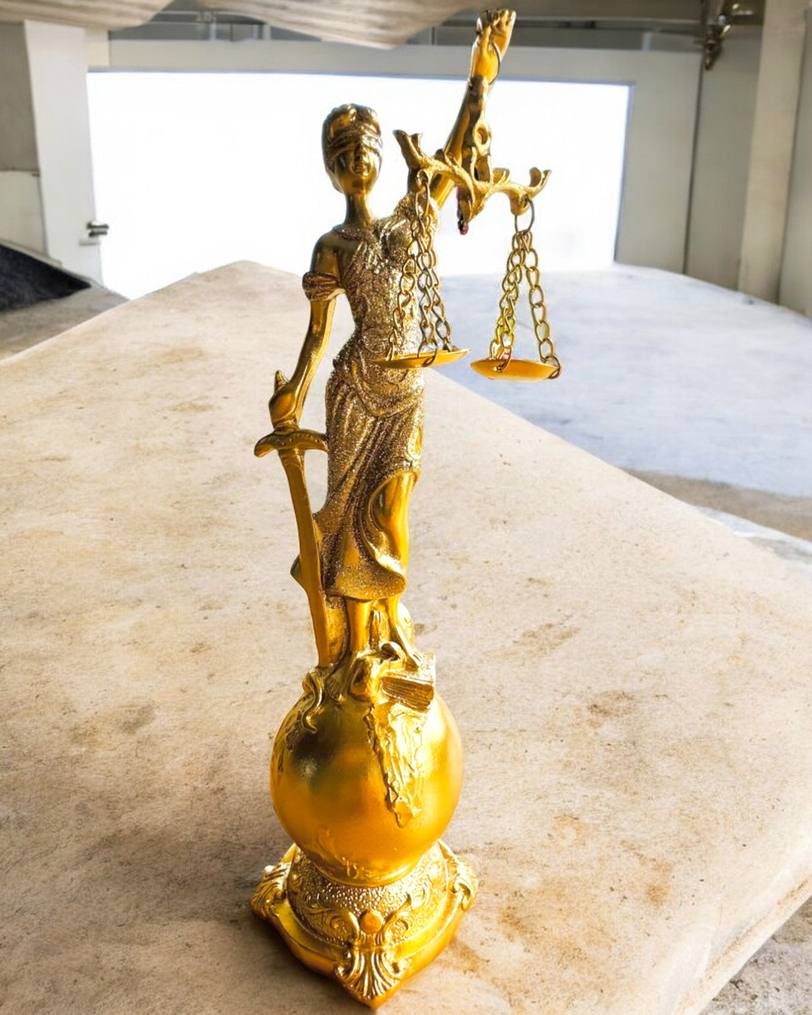 Estatuilla de la Diosa de la Justicia – Decoración Artística para Estante, Artesanía de Resina, personalización con grabado