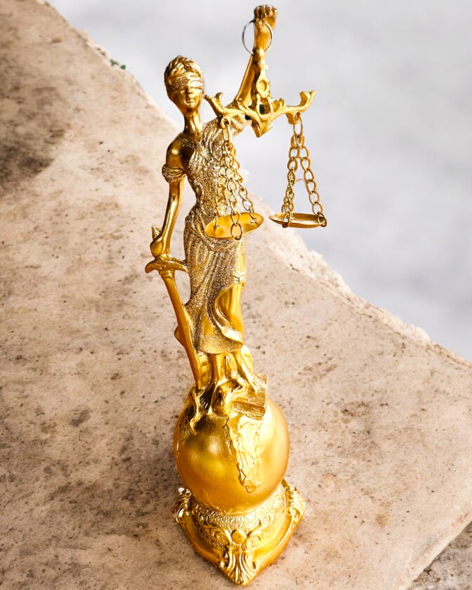 Estatuilla de la Diosa de la Justicia – Decoración Artística para Estante, Artesanía de Resina, personalización con grabado