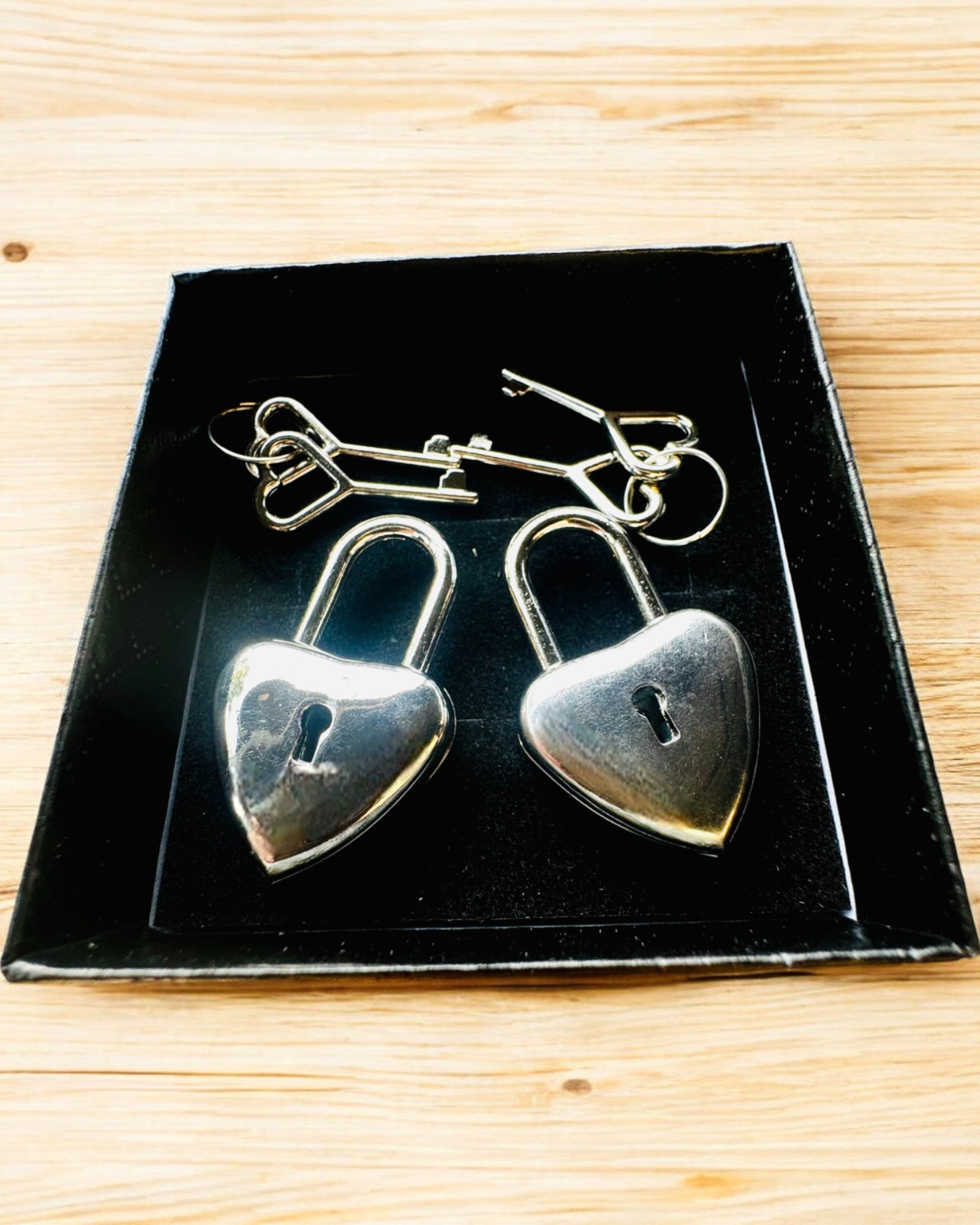 Llaves del Amor - 2 mini Candados de Plata en Forma de Corazón, posibilidad de personalización con grabado para regalo