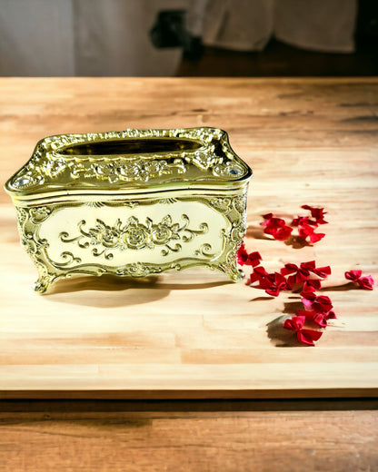 Caja Elegante para Servilletas con Flores Relieve - Contenedor para Servilletas