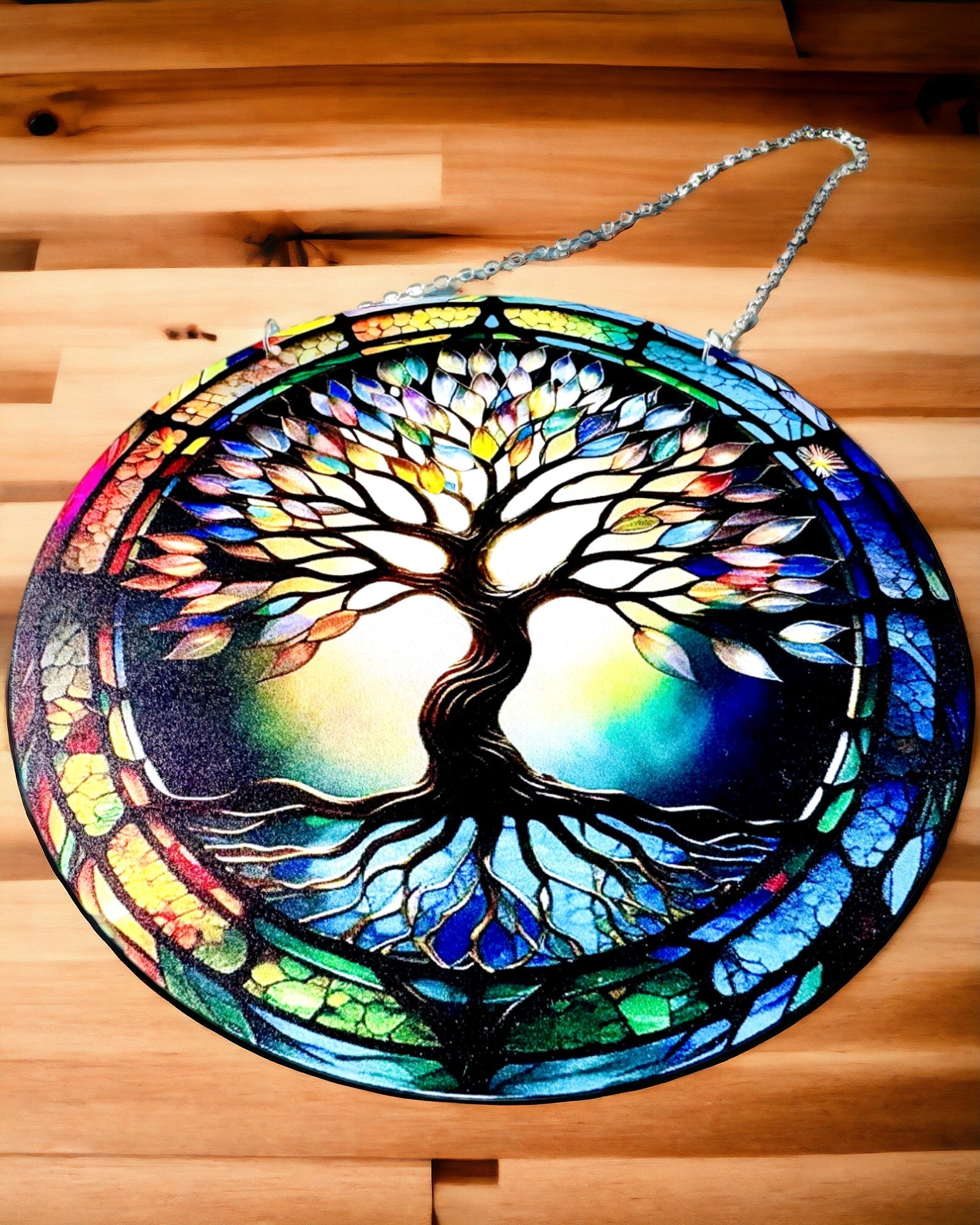 'Colgante Prismático Solar 'Árbol de la Vida' - Decoración Colorida Ventana'