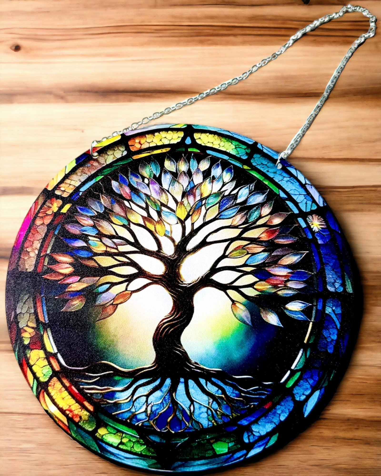 'Colgante Prismático Solar 'Árbol de la Vida' - Decoración Colorida Ventana'