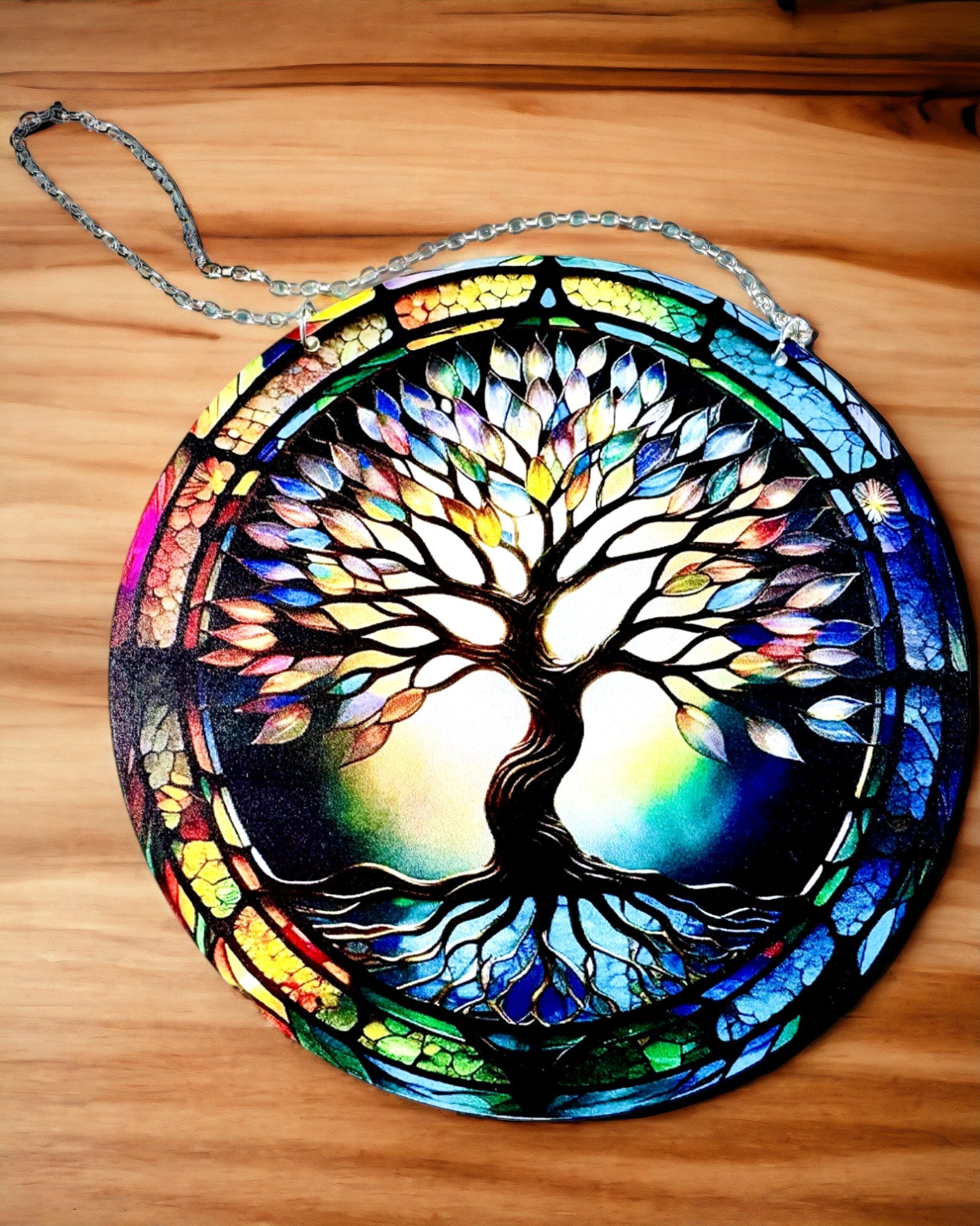 'Colgante Prismático Solar 'Árbol de la Vida' - Decoración Colorida Ventana'