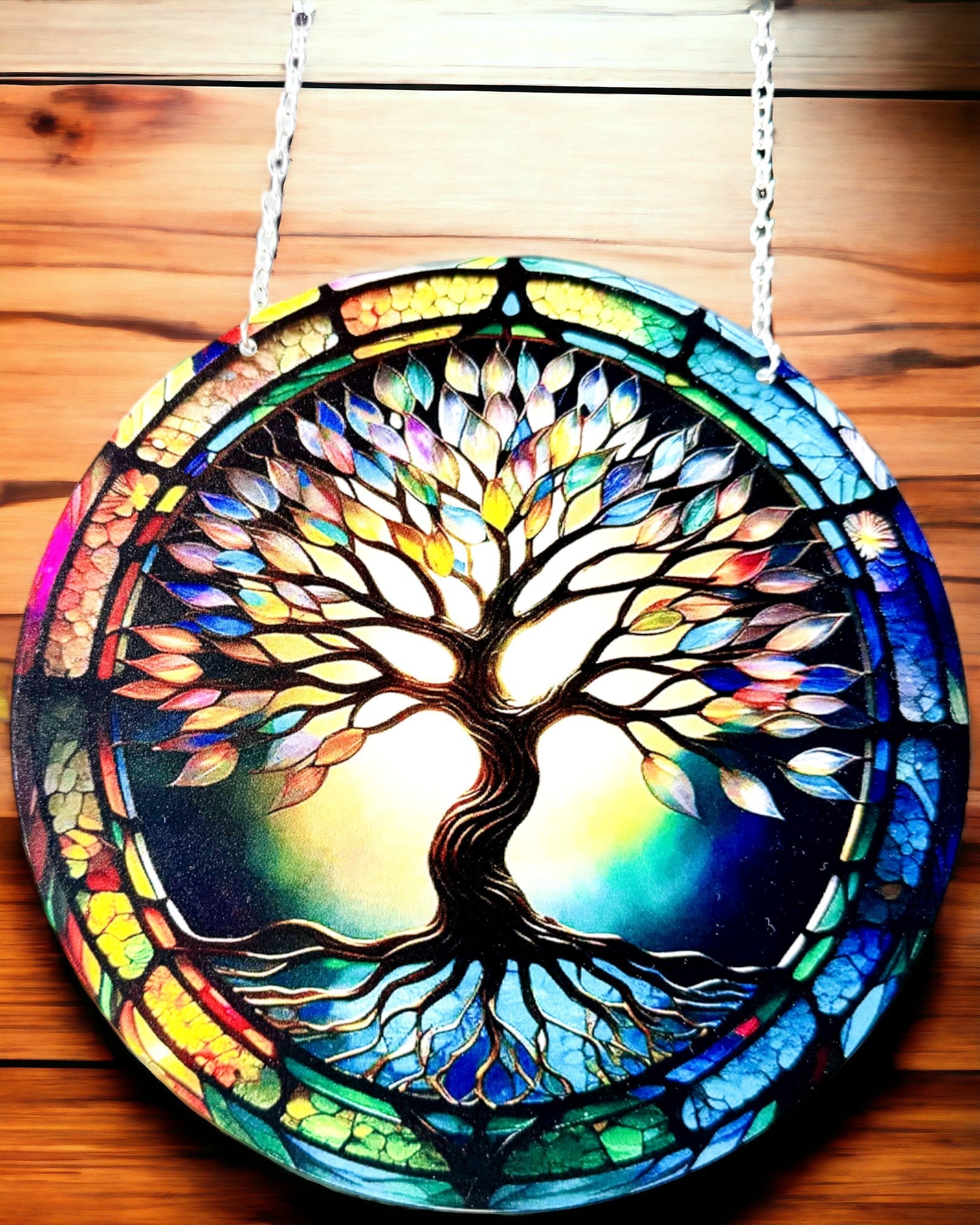 'Colgante Prismático Solar 'Árbol de la Vida' - Decoración Colorida Ventana'