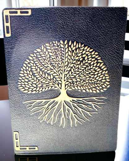 Diario Vintage "Árbol de la Vida" A6 - Elegante Cubierta Grabada de Cuero Sintético, 100 Páginas