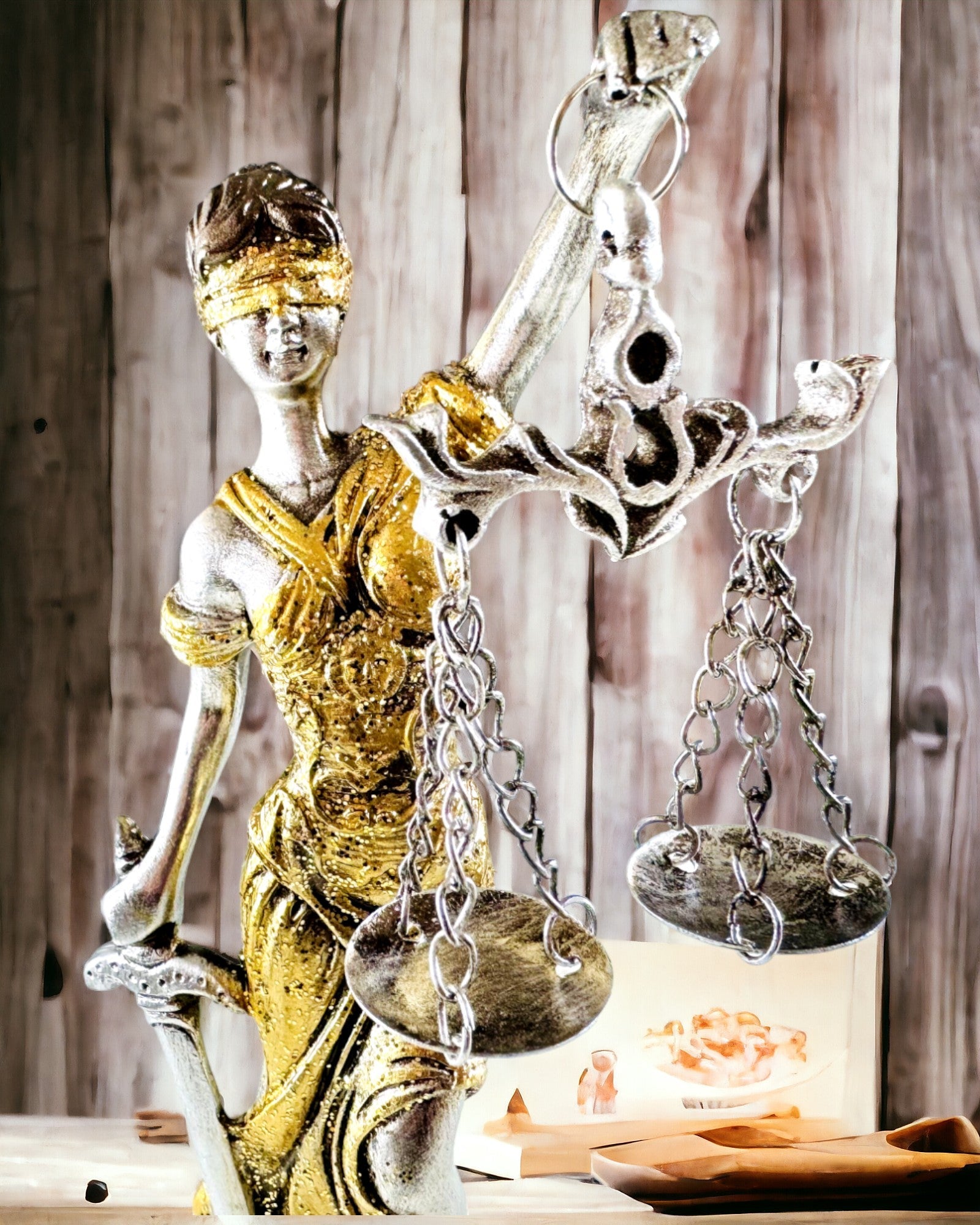 Estatuilla de la Diosa de la Justicia – Decoración Artística para Estante, Artesanía de Resina, personalización con grabado