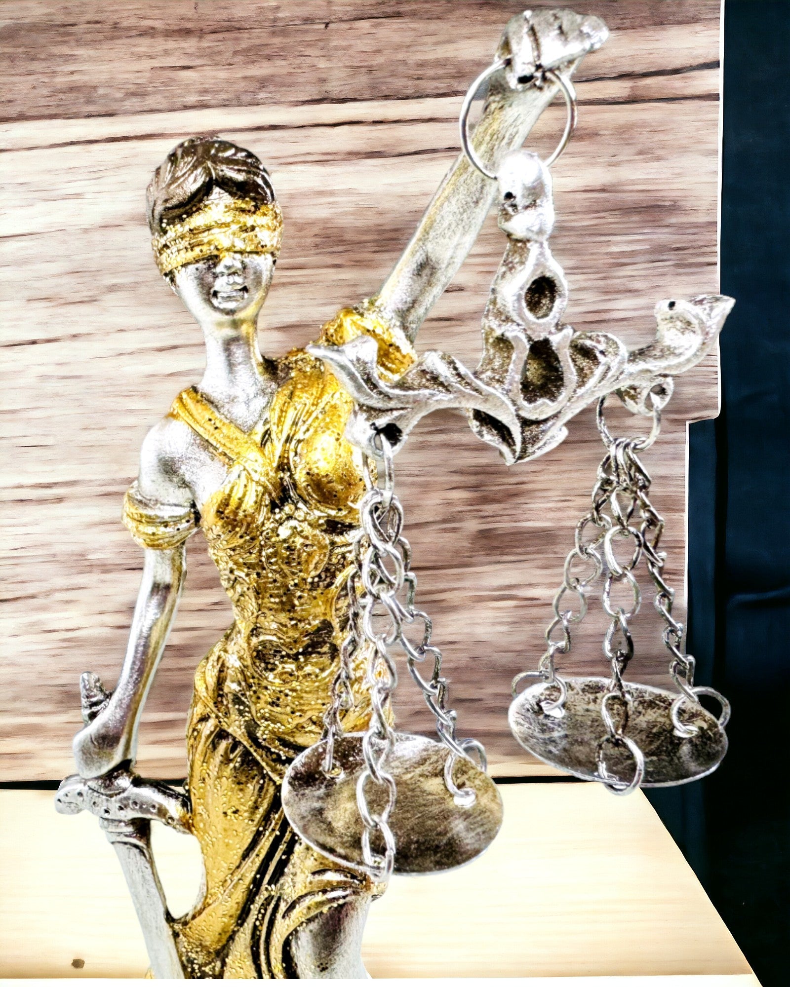 Estatuilla de la Diosa de la Justicia – Decoración Artística para Estante, Artesanía de Resina, personalización con grabado