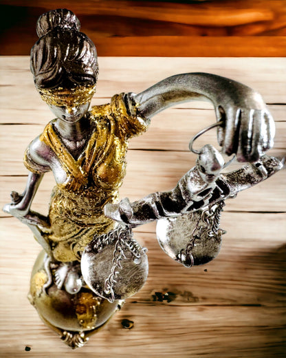 Estatuilla de la Diosa de la Justicia – Decoración Artística para Estante, Artesanía de Resina, personalización con grabado