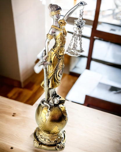 Estatuilla de la Diosa de la Justicia – Decoración Artística para Estante, Artesanía de Resina, personalización con grabado