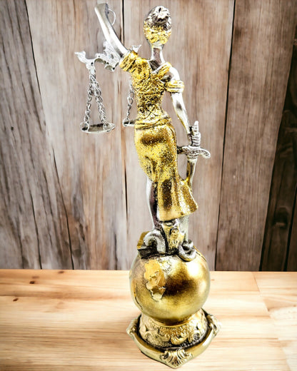 Estatuilla de la Diosa de la Justicia – Decoración Artística para Estante, Artesanía de Resina, personalización con grabado