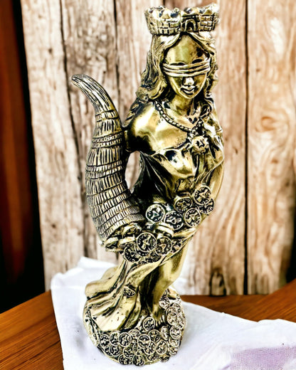 "Estatua de la Diosa de la Abundancia" - Estatua Decorativa de Resina de la Fortuna para el Hogar y la Oficina - posibilidad de personalización con grabado