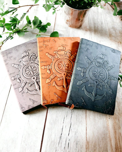 Cuadernos con diseño náutico "Nautica" con opción de personalización mediante grabado, para regalo.