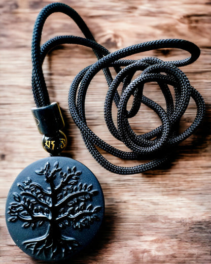 Collar "Árbol de la Vida" de Obsidiana - personalización con grabado