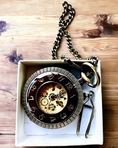 Reloj de bolsillo "Retro Elegance", posibilidad de personalización con grabado