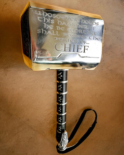 Martillo de Thor "Chief" - Martillo artesanal hecho a mano, personalización con grabado para regalo