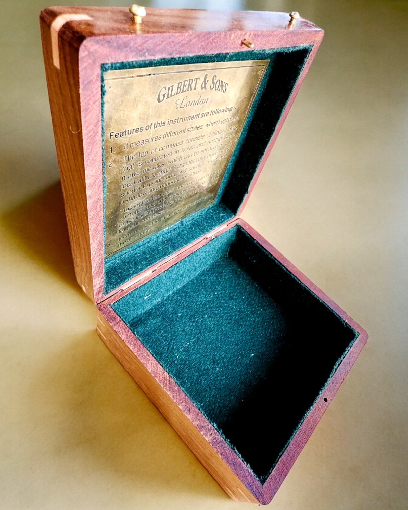 Gran Caja de Madera para Brújula "Gilbert & Sons" con Opción de Grabado