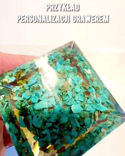 Pirámide Cristalina de Prosperidad de la Bola de Cristal Feliz, Piedra de Ojo de Tigre, Loto de Cobre