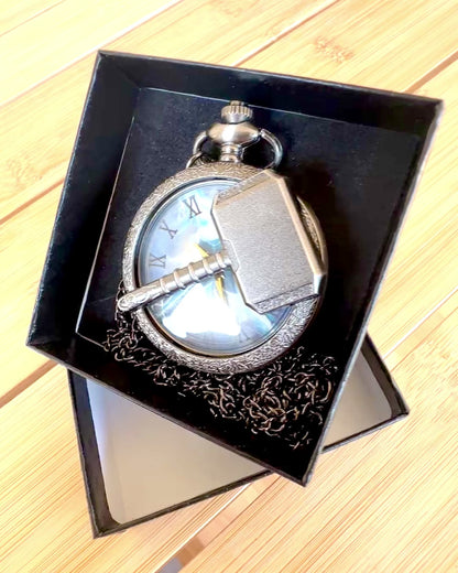 Martillo del Tiempo - Reloj de Bolsillo, posibilidad de personalizar con grabado para regalo